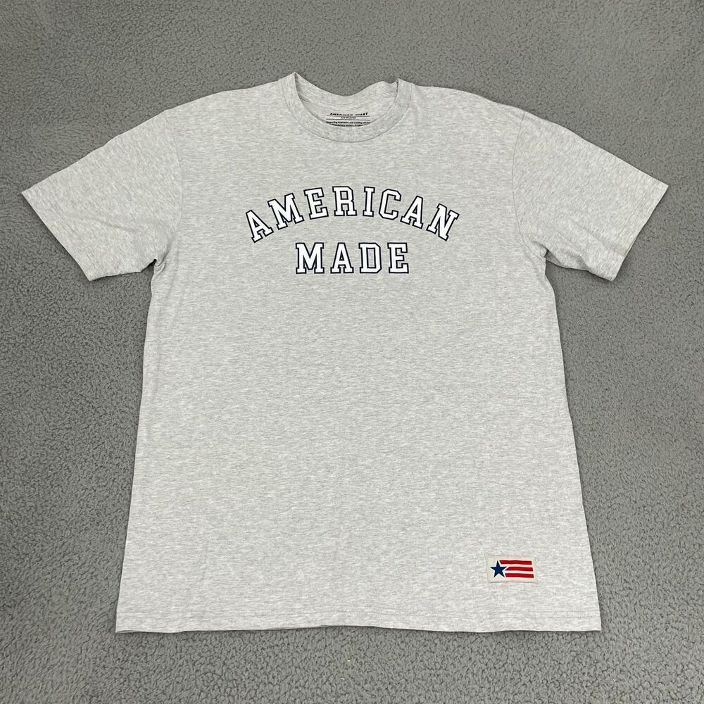 American Giant American Made Shirt‎ Men XL Gray Flag Collection Short Sleeve